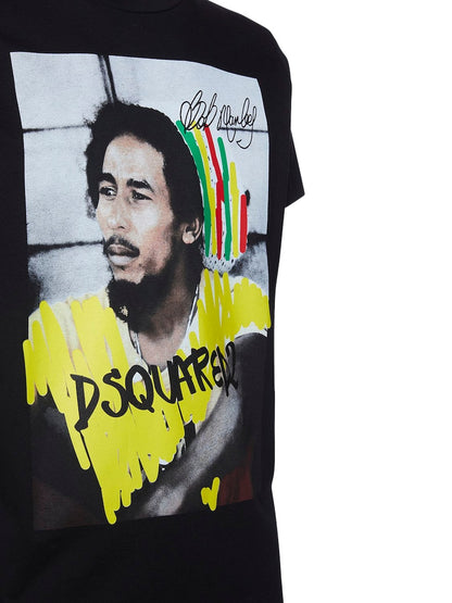 Dsquared 2 T-shirt Bob Marley in jersey di cotone